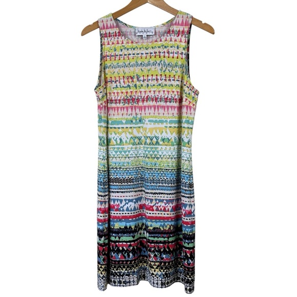 Nicole Miller Studio Multicolor Striped Sleeveless Women's Dress Size S - Picture 2 of 7